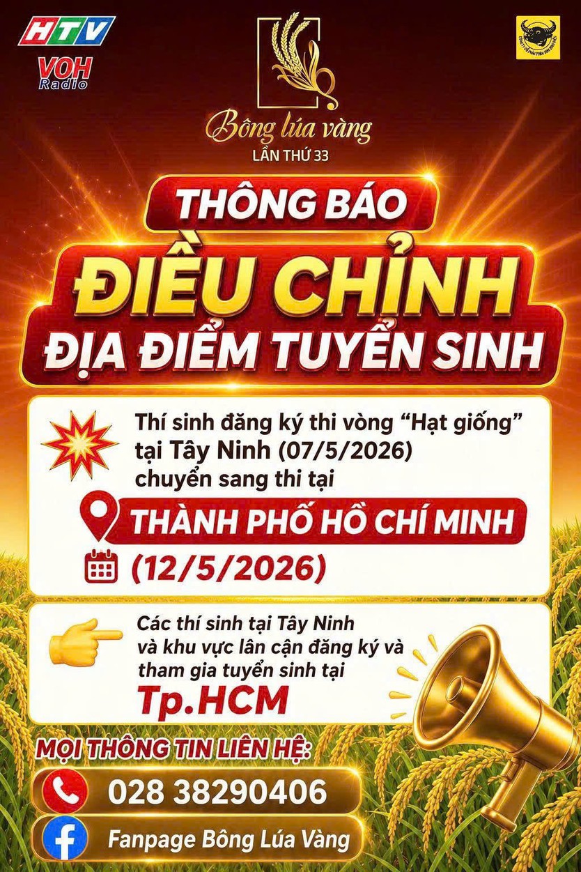 Bông Lúa Vàng 2026 điều chỉnh địa điểm tuyển sinh tại Tây Ninh - Ảnh 1.