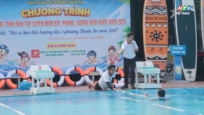 Phường Thuận An phát động chương trình "Bơi vì bạn đến trường" - Ảnh 9.
