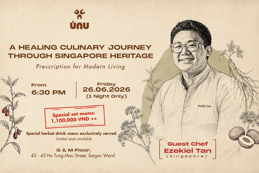 ÚNU ra mắt đêm tiệc ẩm thực thảo mộc và di sản Singapore cùng Chef Ezekiel Tan - Ảnh 1.