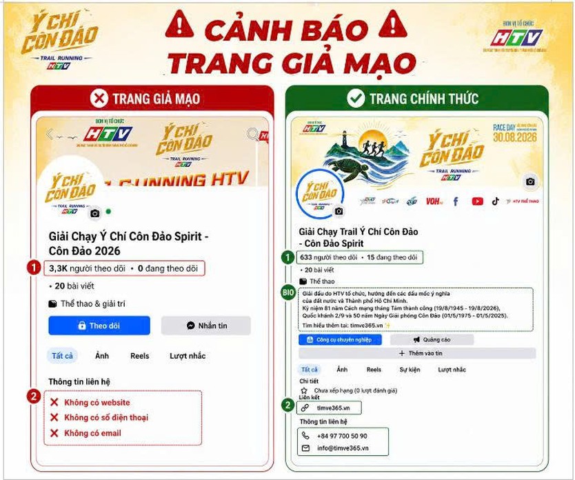 Cảnh báo fanpage giả mạo "Giải chạy trail Ý chí Côn Đảo - Côn Đảo Spirit" - Ảnh 1.