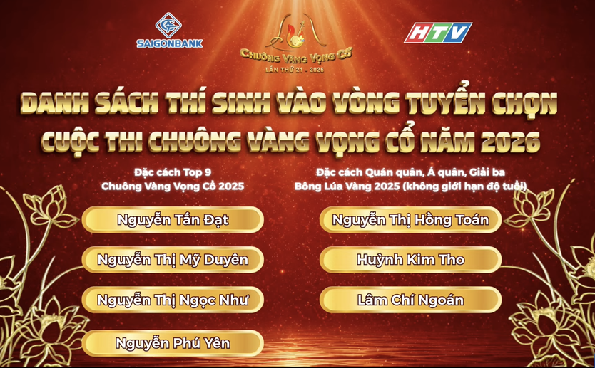 Danh sách 32 thí sinh vào vòng Tuyển chọn Chuông vàng vọng cổ 2026 - Ảnh 3.