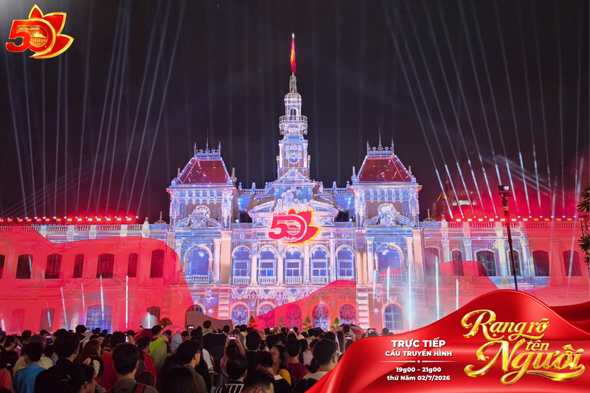 3D Mapping thắp sáng dấu mốc 50 năm Thành phố mang tên Bác - Ảnh 1.