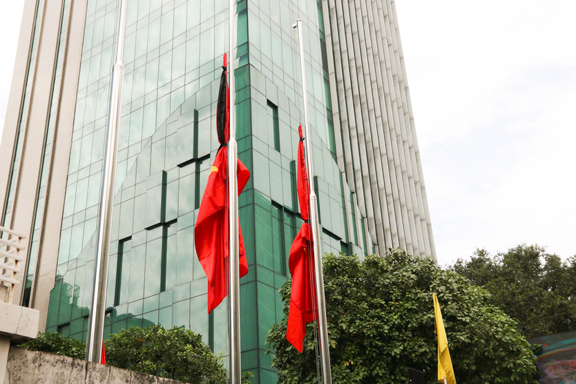 TP. Hồ Chí Minh treo cờ rủ Quốc tang tưởng niệm Chủ tịch Quốc hội Lào - Ảnh 6.