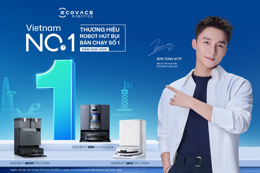 ECOVACS được ghi nhận là thương hiệu robot hút bụi bán chạy số 1 tại Việt Nam (giai đoạn 2025 - 2026) - Ảnh 1.