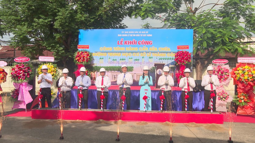 Nhà Bè khởi công nâng cấp, sửa chữa Trường THCS Lê Thành Công  - Ảnh 3.
