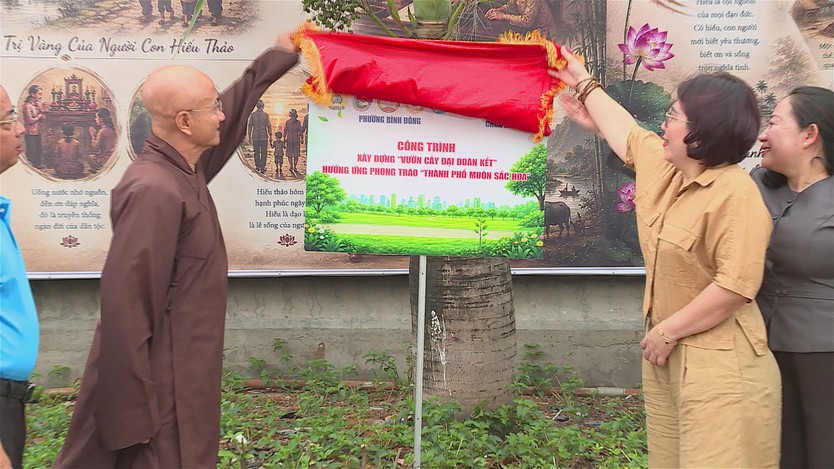 Biến điểm đen về rác thành "Vườn cây Đại đoàn kết"- Ảnh 2.