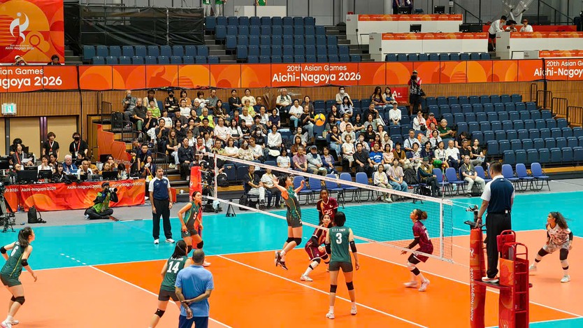 Bóng chuyền nữ Việt Nam thắng Qatar, khởi đầu thuận lợi tại ASIAD 2026 - Ảnh 1.