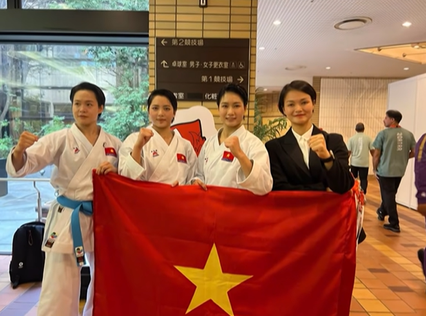 Karate Việt Nam giành HCV Kata đồng đội nữ tại ASIAD 20 - Ảnh 7.