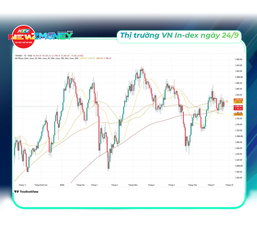 NewZMoney - Bắt sóng thị trường ngày 24/9/2026: VN-Index giảm nhẹ, áp lực bán gia tăng cuối phiên - Ảnh 5.