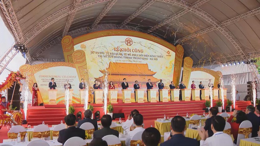 Lễ khởi công dự án phục hồi Điện Kính Thiên tại Hoàng thành Thăng Long - Ảnh 1.