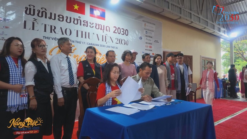 Thư viện 2030 lần đầu vươn tầm quốc tế với chương trình "Nắng Việt trên dòng Mê Kông" - Ảnh 1.