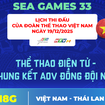 Lịch thi đấu SEA Games 33 ngày 19/12: Đua nước rút trong ngày áp chót