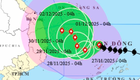 Bão số 15 mạnh lên, giật tới cấp 15, đổi hướng từ ngày 28/11
