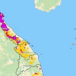 Cảnh báo lũ quét, sạt lở đất, sụt lún đất do mưa lũ hoặc dòng chảy trên khu vực các tỉnh/thành phố từ Hà Tĩnh đến Gia Lai