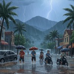 Mưa lớn diện rộng ở Nam Bộ và Nam Trung Bộ, nhiều nơi ngập cục bộ