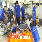 Sinh viên TP. Hồ Chí Minh sửa chữa xe máy cho người dân Khánh Hòa