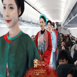 Hành khách bất ngờ với màn trình diễn áo dài trên chuyến bay mừng xuân Bính Ngọ