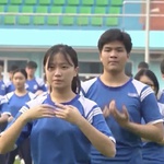 Đồng diễn võ nhạc Taekwondo chào mừng 80 năm Ngày Thể thao Việt Nam