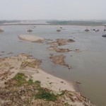 Nước sông Hồng cạn, tàu thuyền di chuyển khó khăn