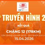 Kết quả chặng 12: P. Cẩm Thành (Quảng Ngãi) - P. Quy Nhơn (Gia Lai) | Cúp Truyền hình 2026
