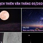 Tháng 5 xuất hiện nhiều hiện tượng thiên văn đáng chú ý, có 'Trăng xanh' cuối tháng