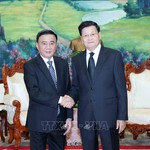 Thường trực Ban Bí thư Trần Cẩm Tú hội kiến Tổng Bí thư, Chủ tịch nước Lào