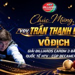 Trần Thanh Lực vô địch Giải Billiards 3 băng Quốc tế HTV Cup Becamex IJC 2026