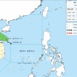 Áp thấp nhiệt đới vẫn giữ hướng di chuyển trên vùng biển Quảng Trị - Đà Nẵng