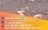 TP. Hồ Chí Minh: Mưa đầu mùa gây ngập, rác dồn ứ quanh chợ Thủ Đức