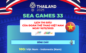 SEA Games 33: Lịch thi đấu ngày 10/12 của đoàn thể thao Việt Nam