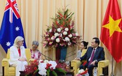Bí thư Thành ủy TP.HCM Trần Lưu Quang tiếp Toàn quyền Australia Sam Mostyn