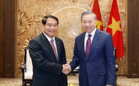 Tổng Bí thư, Chủ tịch nước Tô Lâm tiếp Bí thư Thành ủy, Chủ tịch Hội đồng nhân dân Thủ đô Viêng Chăn (Lào)