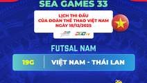 Lịch thi đấu SEA Games 33 ngày 18/12: Chờ đợi màn so tài nghẹt thở giữa Việt Nam và Thái Lan lúc 19 giờ