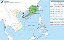 Bão số 5 giữ nguyên cường độ, di chuyển nhanh trên vùng biển phía Tây khu vực Bắc Biển Đông