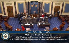 Thượng viện Mỹ thông qua thủ tục bước đầu thỏa thuận mở cửa chính phủ trở lại