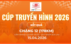 Kết quả chặng 12: P. Cẩm Thành (Quảng Ngãi) - P. Quy Nhơn (Gia Lai) | Cúp Truyền hình 2026
