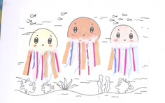 Sáng tạo cùng vải vụn và len: Bức tranh "Đại dương xanh" đầy màu sắc