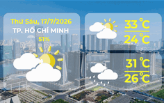 Dự báo thời tiết ngày 17/7/2026 | TP. Hồ Chí Minh có mây, có mưa rào và dông vài nơi