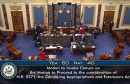 Thượng viện Mỹ thông qua thủ tục bước đầu thỏa thuận mở cửa chính phủ trở lại