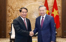 Tổng Bí thư, Chủ tịch nước Tô Lâm tiếp Bí thư Thành ủy, Chủ tịch Hội đồng nhân dân Thủ đô Viêng Chăn (Lào)