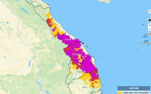 Tin cảnh báo lũ quét, sạt lở đất, sụt lún đất do mưa lũ hoặc dòng chảy trên khu vực các tỉnh/thành phố từ Quảng Trị đến Gia Lai