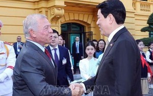 Chủ tịch nước Lương Cường chủ trì lễ đón chính thức Quốc vương Jordan