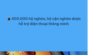 400.000 hộ nghèo, hộ cận nghèo được hỗ trợ điện thoại thông minh