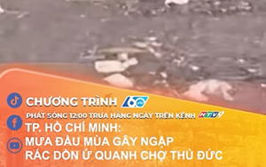TP. Hồ Chí Minh: Mưa đầu mùa gây ngập, rác dồn ứ quanh chợ Thủ Đức