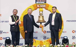 Tổng Bí thư, Chủ tịch nước Tô Lâm rung chuông tại Sàn Giao dịch Chứng khoán Quốc gia Ấn Độ