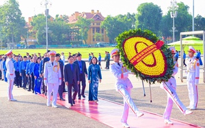 Đoàn đại biểu dự Đại hội Công đoàn Việt Nam vào Lăng viếng Chủ tịch Hồ Chí Minh