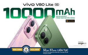 vivo V80 Lite 5G ra mắt tại Việt Nam, sở hữu pin 10.000mAh đạt Kỷ lục Guinness thế giới