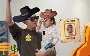 Ba Long và bé Pam hợp sức giải cứu thỏ Doo Doo