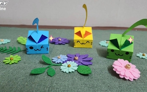 Gấp giấy tạo hình con mèo