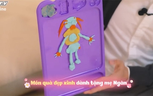 Bé Pam cùng ba Long nặng đất sét tặng mẹ Salim
